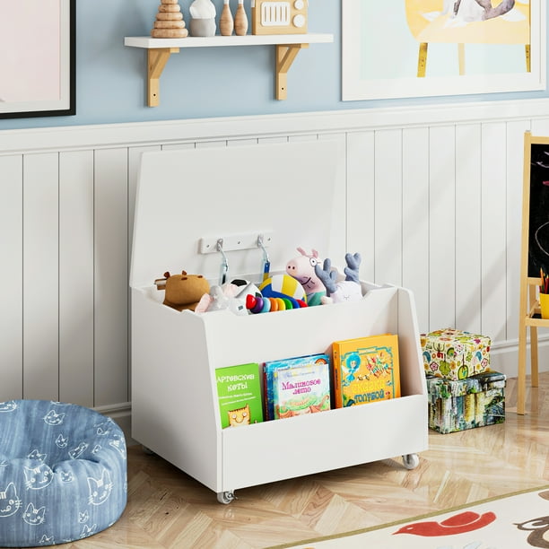 white toy box with cushion