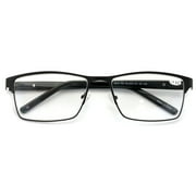 Men Premium Rectangle Metal with Plastic Temple Extra Large Reader - 152mm Wide Frame Reading Glasses