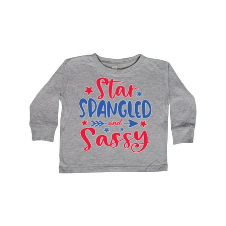 

Inktastic 4th of July Star Spangled and Sassy with Arrow and Stars Gift Toddler Boy or Toddler Girl Long Sleeve T-Shirt