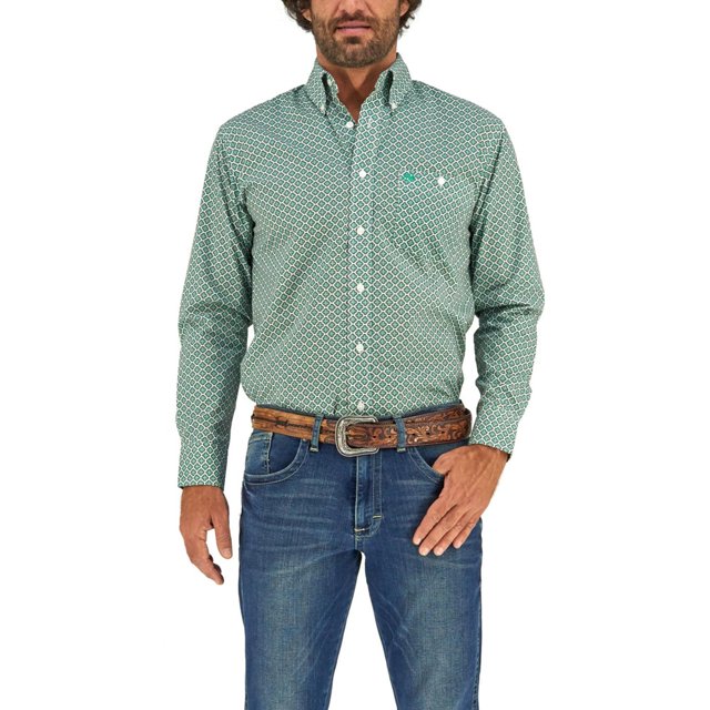Camisa Vaquera Wrangler Hombre Manga Larga 86M verde M