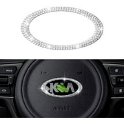 Crystal Car Steering Wheel Emblem Logo Ring Deco with Shiny Rhinestone Fit for KIA K4 Bling Decoration Circle Applique