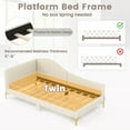 thumbnail image 3 of Costway Twin Size Upholstered Daybed Rivet-Tufted Platform Bed with Metal Legs, 3 of 10