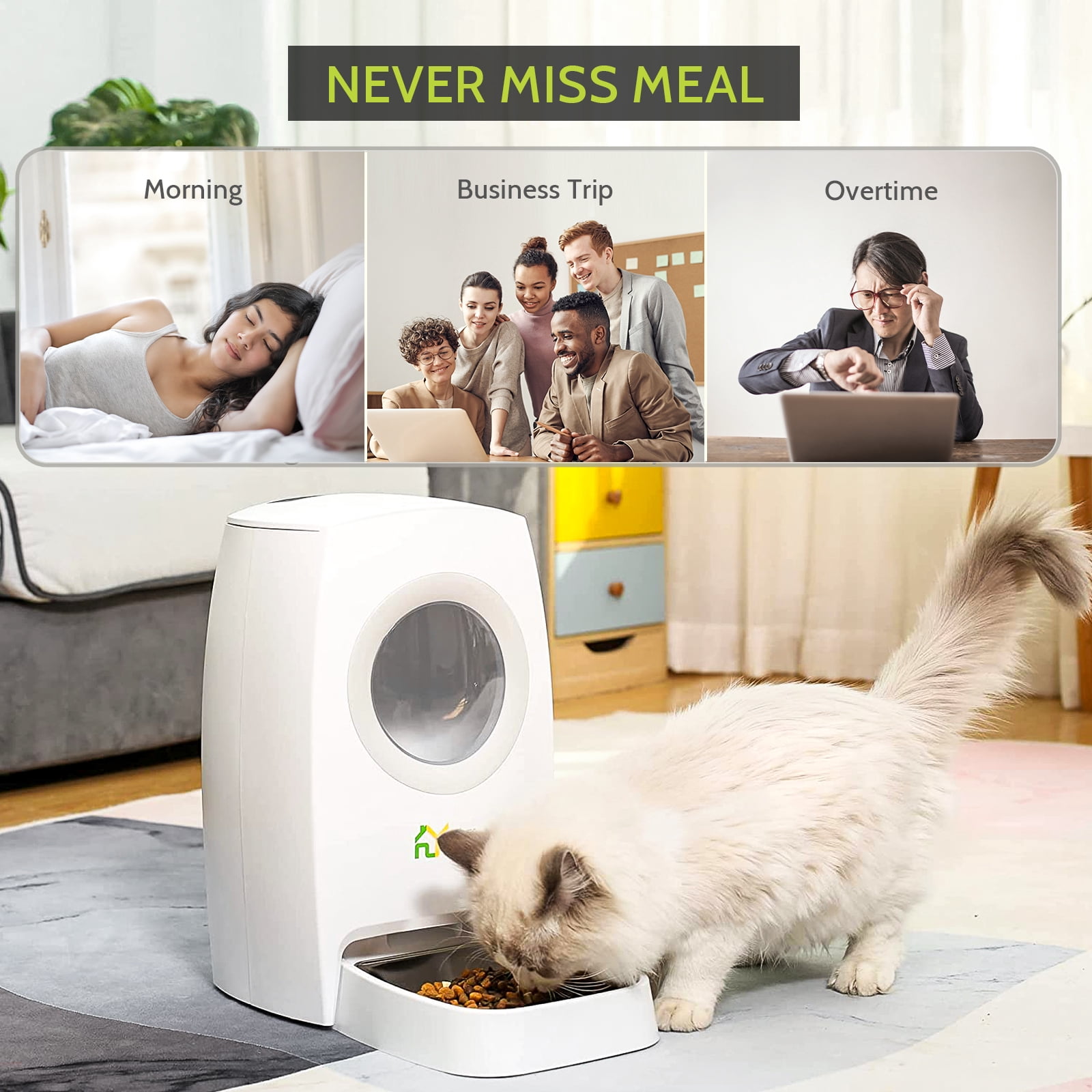 S.Y. 6L Automatic Cat Feeder Timed Smart Pet Feeder for Dogs and Cats Food Dispenser with Portion Control, Voice Recorder