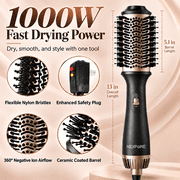 NEXPURE Hair Dryer Brush, 4 in 1 Blow Dryer Brush with Negative Ion Anti-Frizz Ceramic Titanium Barrel Hot Air Brush for Hair Styling