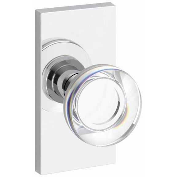 Baldwin Fd.Ccy.Cfr Contemporary Crystal Non-Turning Two-Sided Dummy Door Knob Set - Nickel