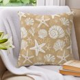 thumbnail image 3 of Pillow Covers 16x16 Set of 2, Starfish Khaki Coastal Throw Pillow Covers Decorative Couch Cushion Cover, Summer Nautical Shell Beach Microfiber Soft Square Pillowcases for Bedroom Living Room Sofa, 3 of 9