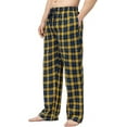 thumbnail image 2 of Bintangor Men's Pajama Pant 100% Woven Cotton Plaid Sleep Elastic Waistband Lounge Wear Long Pjs Yellow 3XL, 2 of 3