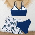 thumbnail image 6 of kpoplk Girls Cute Swimsuit 3PCS Set Polka Dot Print Bikini and Coordinating Cover Up Skirt Size 4-12(Dark Green,12Y), 6 of 6