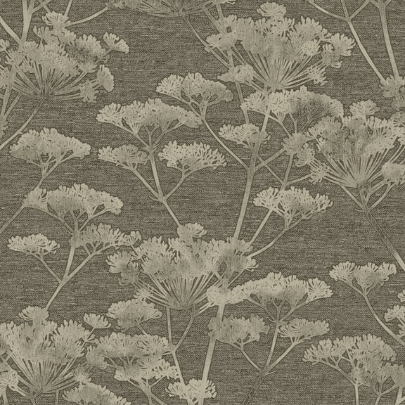 Serene Seedhead Taupe and Gold Wallpaper