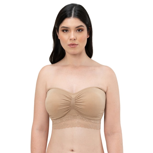 Paquete 6 Top Microfibra Strapless CON Encaje Adda Lingerie Unitalla 32 A 36 3 Negro 1 Beige 1 Palo DE Rosa 1 Blanco