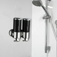 thumbnail image 5 of Tuvgenk Black 2-Chamber Soap Dispenser, Wall Mounted Shampoo for Bathroom Shower, No Drill Holder Set, Refillable Containers, 5 of 6