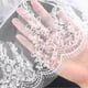 thumbnail image 4 of Sequins Bride Wedding Veil Short Fingertip Length Two-Tier/2T Lace Bridal Veils, 4 of 5