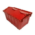 thumbnail image 3 of UBMOVE Storage and Packing Plastic Tote Crate Attached Lid Flip Top, 27"x17"x12" Pack of 2, 3 of 10