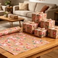 thumbnail image 5 of Vintage Kraft Floral Wrapping Paper Roll - 17 In X 32.8 Ft, Gift Wrap for Baby Shower, Birthday, Valentines, Mother's Day, Graduation, Wedding, Fathers day, Christmas (1PC, F), 5 of 8
