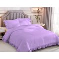 thumbnail image 2 of 1 Piece Luxury Vintage Ruffle Pattern Comforter By D.N.G. BEDDINGS Premium Super Soft, All Season, 800 Thread Count 100% Egyptian Cotton Super King Size Lilac Color, 2 of 8