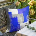 thumbnail image 2 of Navy Blue Grey Oil Painting Pillow Covers 18x18 Inch, Abstract Modern Geometric Linen Pillowcase with Invisible Zipper, Decorative Throw Pillow Covers Cushion Case for Couch Sofa Bed Living Room, 2 of 9