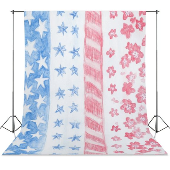 4th of July Backdrop Background for Photography Photo Booth Backdrop for Photoshoot Background Screen Video Recording Parties Curtain