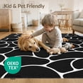thumbnail image 4 of ODIKA 2'x3' Washable Accent Rug Pet Friendly, Bedside Mat Black White Abstract Pebble Design Elegant Contrast with Seamless Stone Motif for Bedroom, Nursery, RV, 4 of 7