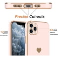 thumbnail image 2 of for iPhone 11 Pro Case for Girl Women Cute Love-Heart Luxury Bling Plating Soft Back Cover Raised Full Camera Protection Bumper Silicone Shockproof Phone Case for iPhone 11 Pro, Light Pink, 2 of 13