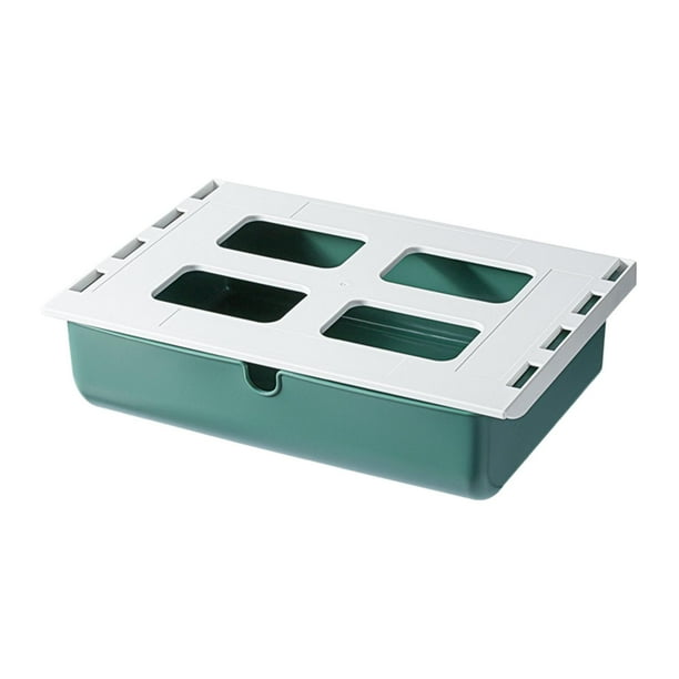 Cajón bajo el escritorio, bandeja oculta para el escritorio, caja de almacenamiento oculta para maquillaje Verde