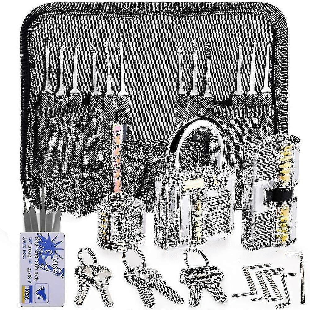 30-piece Lock Picking Set, Lock Pick Set With 3 Transparent Training ...