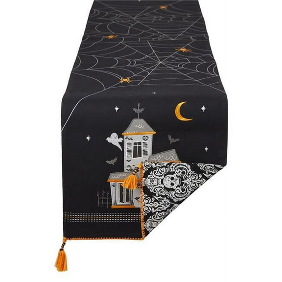 DII Haunted House Embellished Table Runner 14x70"