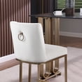 thumbnail image 5 of 26 Inch Counter Height Velvet Dining Chairs, Modern Dining Chair with High-Density Foam Chair, Simple Bar Stool Upholstered Dining Chairs, Accent Desk Chair Dining Room, Kitchen(White,Set of 6), 5 of 9