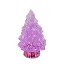 Glow in The Dark Christmas Tree Ornaments, Mini Colorful Resin Decorative Trees for DIY Crafts, Night Time Festive Decor(Purple)