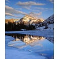 thumbnail image 2 of Talbot Frank, Christopher 12x14 White Modern Wood Framed Museum Art Print Titled - CA, Sierra Nevada Dana Peak above a frozen lake, 2 of 4