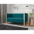 thumbnail image 2 of Manhattan Comfort Trillium Velvet Upholstery Loveseat in Aqua Blue, 2 of 8