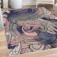 thumbnail image 1 of Abstract Decorative Rug, Ocean Inspired Graphic Paisley Pattern Swirled Hand Drawn Art Print, Quality Carpet for Bedroom Dorm and Living Room, 6 Sizes, Navy Blue, by Ambesonne, 1 of 4