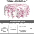 thumbnail image 4 of Pink Floral Tablecloth Round 60 x 60 Inch Chinoiserie Flowers Table Cloth Polyester Fabric Vintage Spring Summer Farmhouse Table Cover for Kitchen Party Dining Picnic Outdoor Decor, 4 of 7