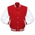 thumbnail image 3 of Man’s Varsities Baseball Jackets Letterman Jackets Wool Body Leather Sleeves Baseball Bombers Jackets Windbreaker, 3 of 9
