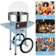 thumbnail image 2 of ROVSUN Cotton Candy Machine with Cart Stainless Steel, 21 Inch Electric Cotton Candy Maker Candy Floss Maker w/Cover Sugar Scoop and Large Storage Drawer for Commercial Home Party Carnival, Blue, 2 of 8
