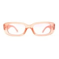 thumbnail image 1 of Womens Pop Color Rounded Mod Narrow Rectangle Plastic Sunglasses Peach, 1 of 4