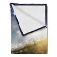 thumbnail image 2 of Sports Soft Flannel Fleece Throw Blanket, Game Thirll Concept Digitally Generated Stadium Arena with Lots of Audience Image, Cozy Plush for Indoor and Outdoor Use, 70" x 90", Multicolor, by Ambesonne, 2 of 5