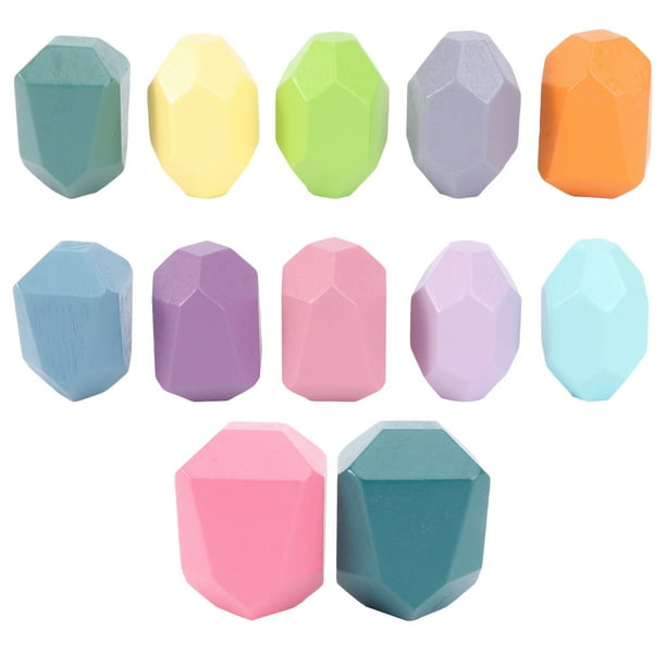 EeaseMX 1 juego de juguetes apilables de madera, bloques de colores, juegos apilables, juguetes educativos para niños
