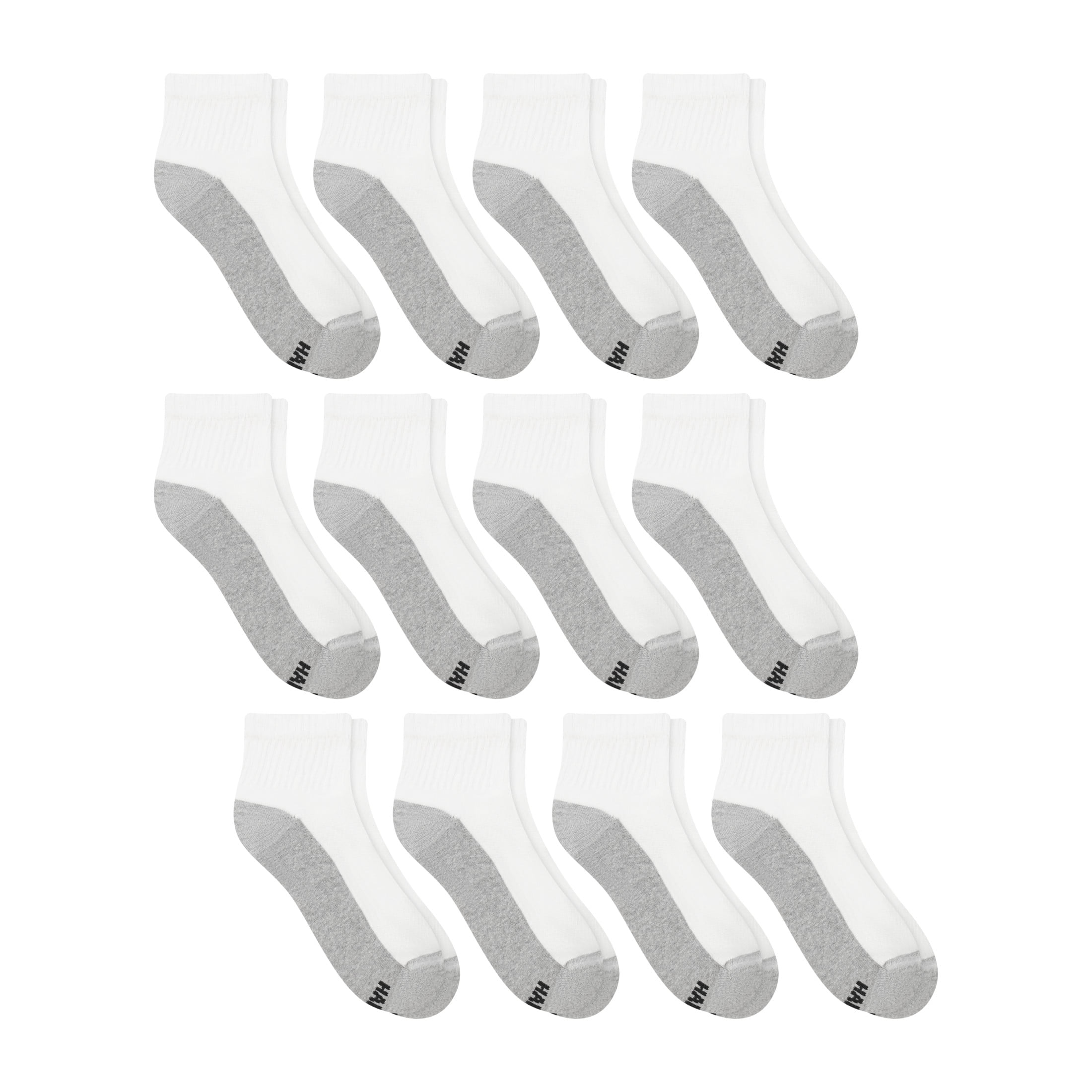 Hanes Mens Crew Socks Pack, 12-Pack, X-Temp Cushioned Socks for Men, Moisture-Wicking for big & tall men