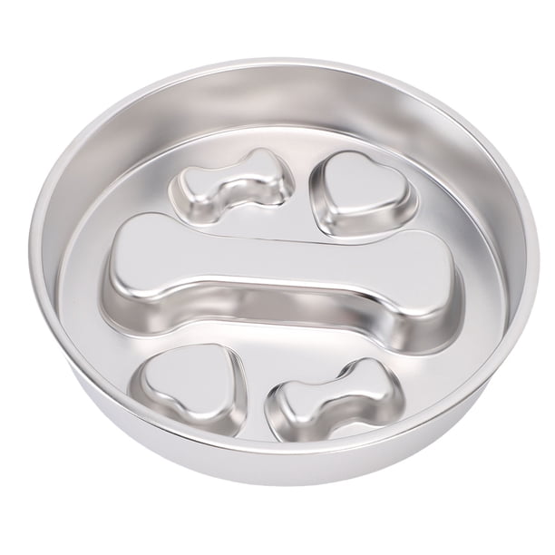 Alimentador Lento Tazón De Acero Inoxidable Anti Asfixia Lento Comer Tazón Antideslizante Inferior Para Gatos Y Perros Con Messless Diseño