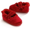 Faded Glory - Infant Girls' Velvet Crib Shoes, Red