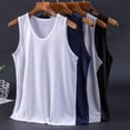 thumbnail image 4 of ZenCart Men Mesh Vest Summer Tank Top Solid Color Round Neck Sleeveless Singlet Slim Fit Muscle Fitness Shirt for Gym Streetwear, 4 of 8