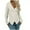 Beige, variant on Women Casual V Neck Long Sleeve Sweaters Cross Wrap Front Off Shoulder Asymmetric Hem Knitted Crop Solid Pullover S-2XL
