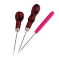 thumbnail image 3 of AMLESO 3 Pieces Wooden/Plastic Handle Punching Hole Tool Awl Repair Tools DIY, 3 of 6