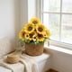 thumbnail image 1 of Ramo de girasoles artificiales para bodas, fotografía y decoración del hogar: flores de plástico realistas con tallos flexibles., 1 of 6