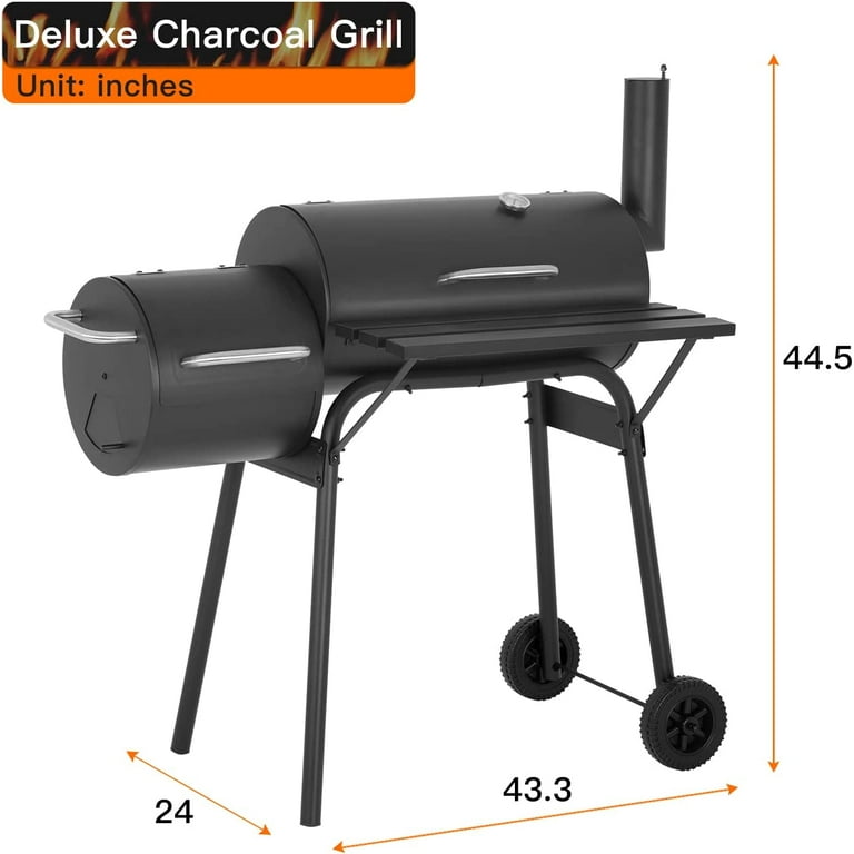 43'' Outdoor Charcoal BBQ Grill, Camping Offset Smoker 43'' Outdoor Charcoal BBQ Grill, Camping Offset Smoker
