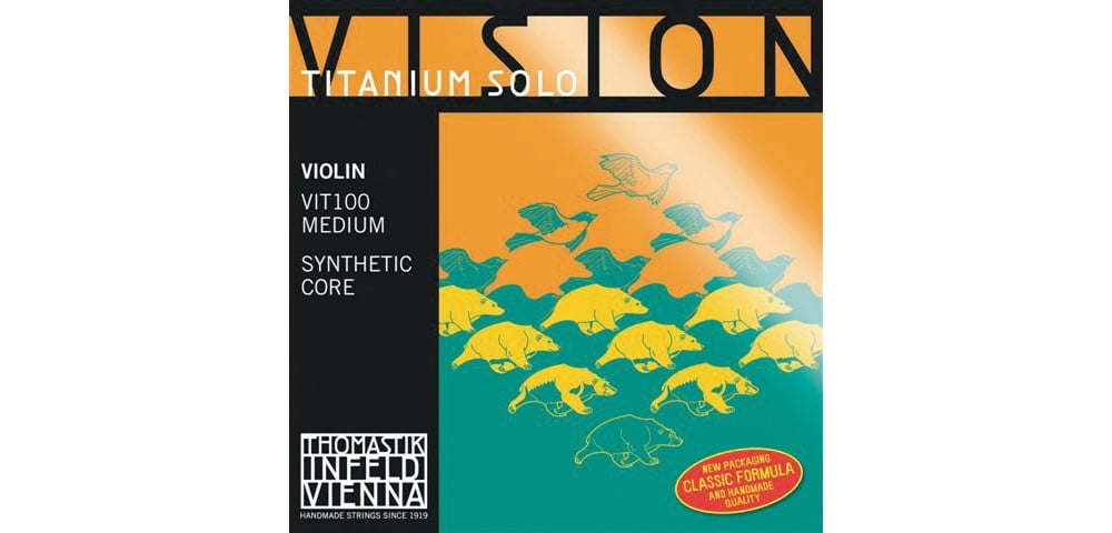 Thomastik Vision Titanium Solo Violin Strings Set, Titanium 4/4 Size