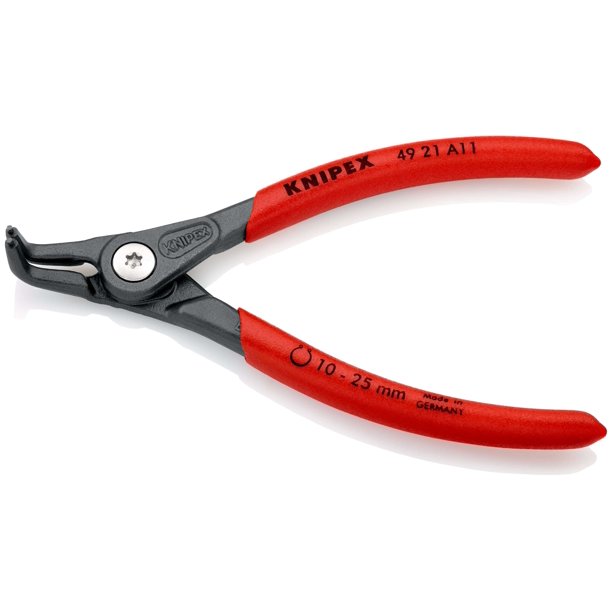 KNIPEX 49 21 A11 SB Pinza de precisión para anillos de retención exteriores de ejes recubiertos de plástico antideslizante acabado pavonado 130 mm