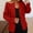 Red2, variant on Delayuji Petite Blazers for Women Women Blazers for Work Casual Womens Casual Front Long Sleeve Lapel Collar Button Work Business Jacket Beige L