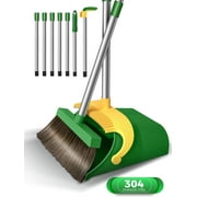 BIMZUC Broom and Dustpan Set for Home, Extendable to 50'' Long Handle Broom and Dustpan Set