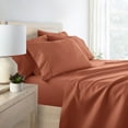 thumbnail image 3 of Twin, Clay Solid Microfiber 6 Piece Bed Sheet Set, by Noble Linens, 3 of 11
